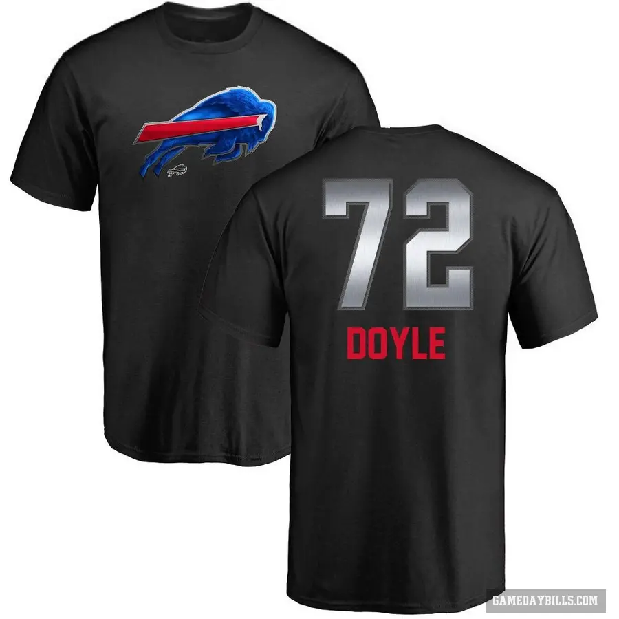 Men's ＃72 Tommy Doyle Buffalo Bills Black Midnight Mascot T-Shirt