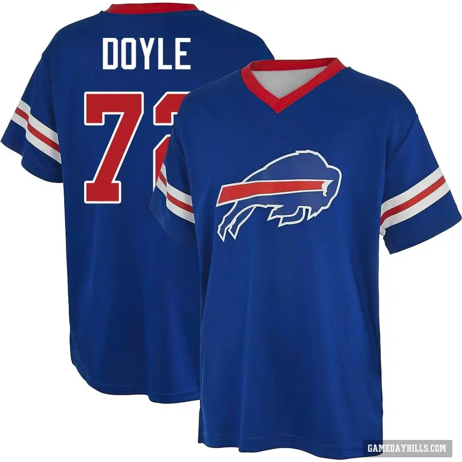 Men's ＃72 Tommy Doyle Buffalo Bills Blue Game Day V-Neck T-Shirt