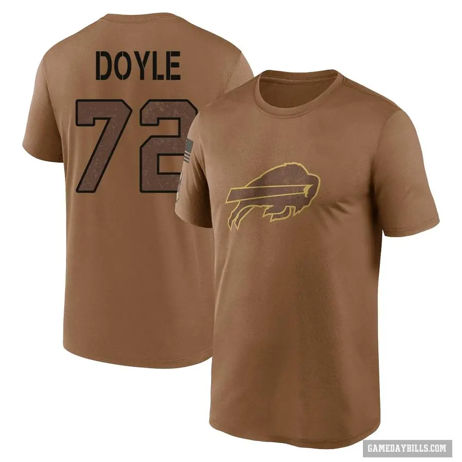 Men's ＃72 Tommy Doyle Buffalo Bills Brown 2023 Salute To Service Performance T-Shirt