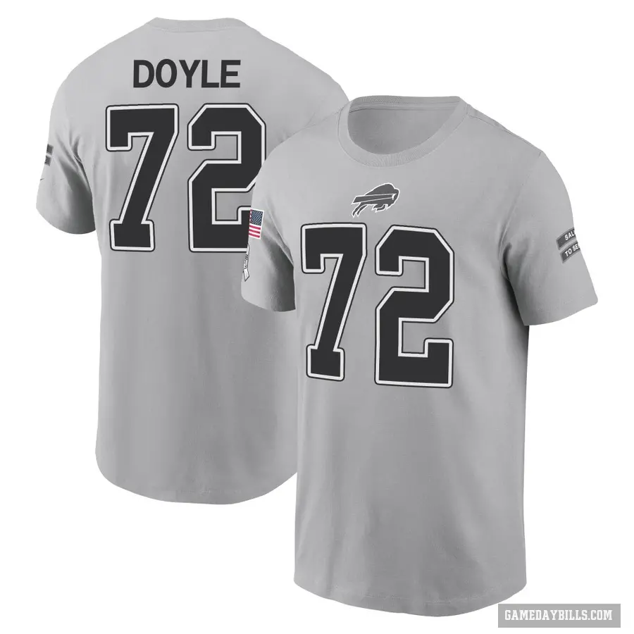 Men's ＃72 Tommy Doyle Buffalo Bills Gray 2024 Salute to Service T-Shirt