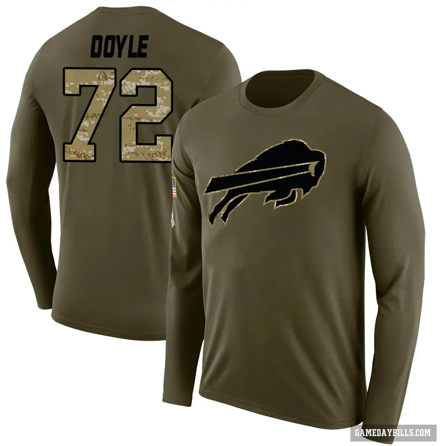 Men's ＃72 Tommy Doyle Buffalo Bills Olive Salute to Service Sideline Long Sleeve T-Shirt