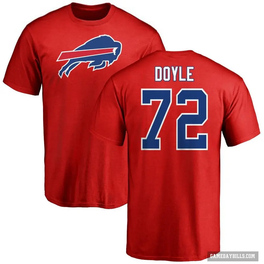 Men's ＃72 Tommy Doyle Buffalo Bills Red Logo T-Shirt