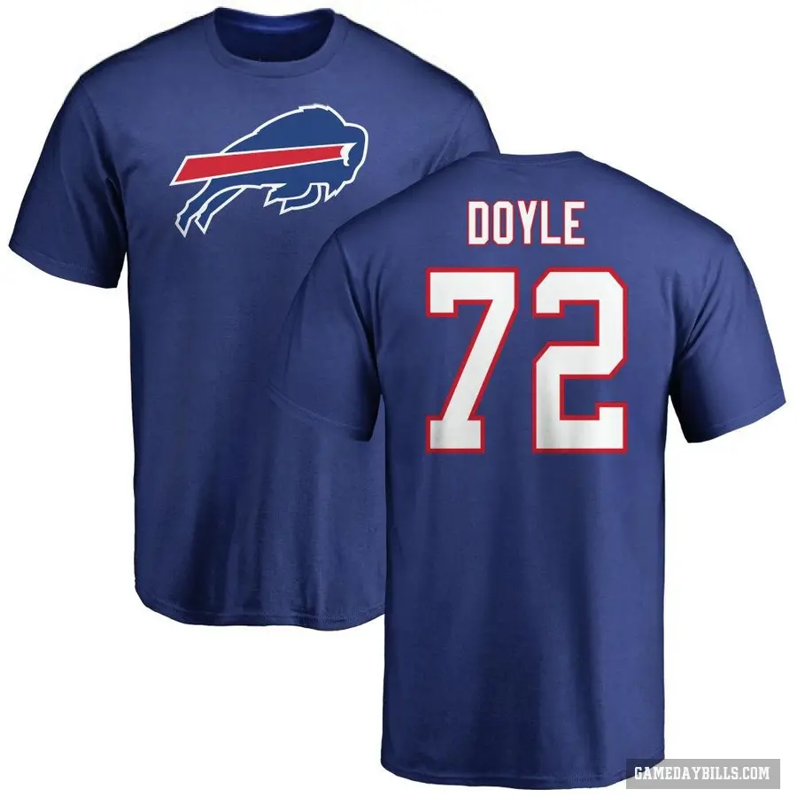 Men's ＃72 Tommy Doyle Buffalo Bills Royal Logo T-Shirt