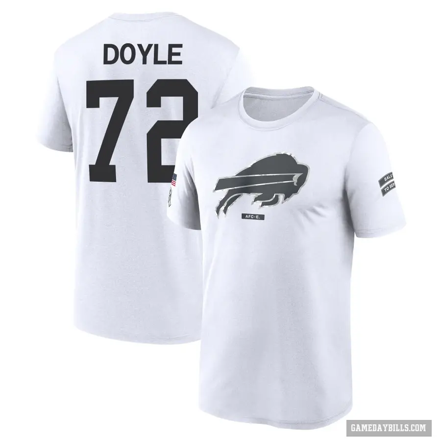 Men's ＃72 Tommy Doyle Buffalo Bills White 2024 Salute to Service Performance T-Shirt