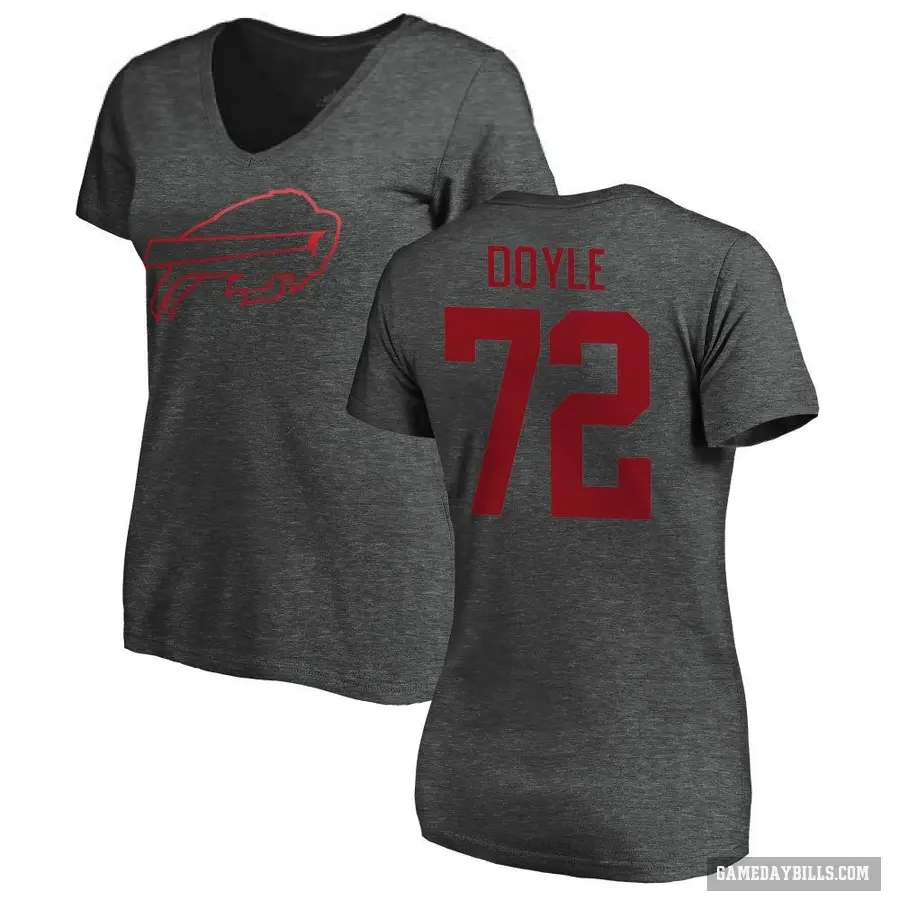 Women's ＃72 Tommy Doyle Buffalo Bills Ash One Color T-Shirt