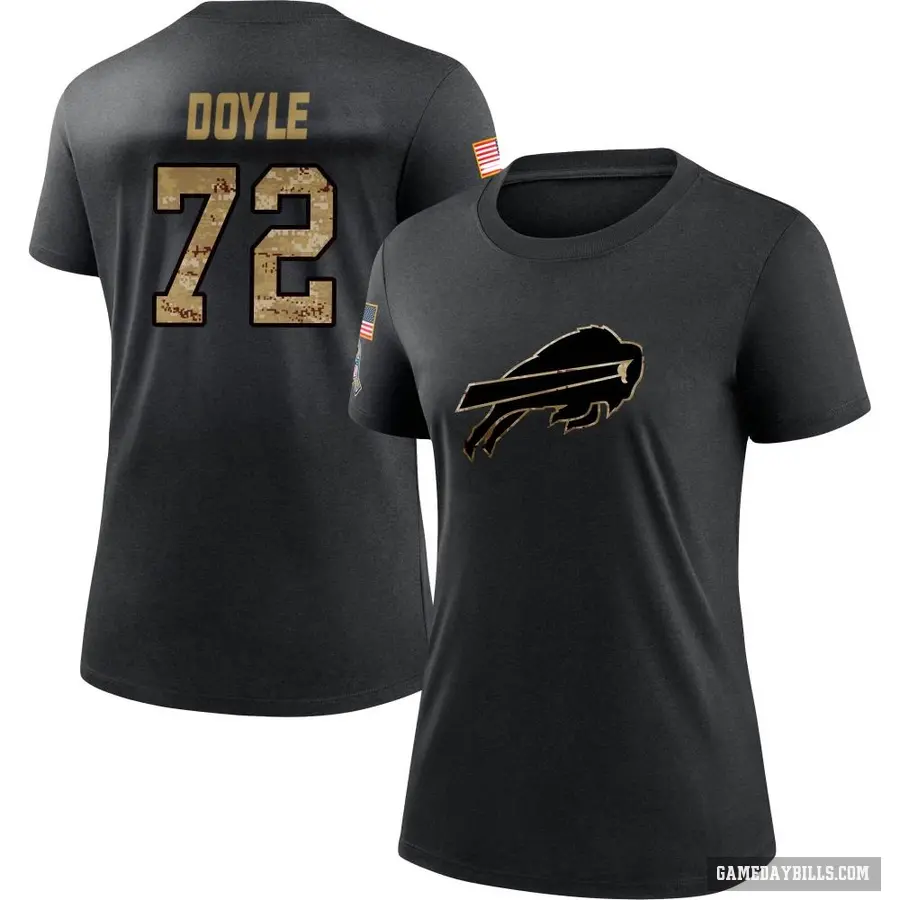 Women's ＃72 Tommy Doyle Buffalo Bills Black 2020 Salute To Service Performance T-Shirt