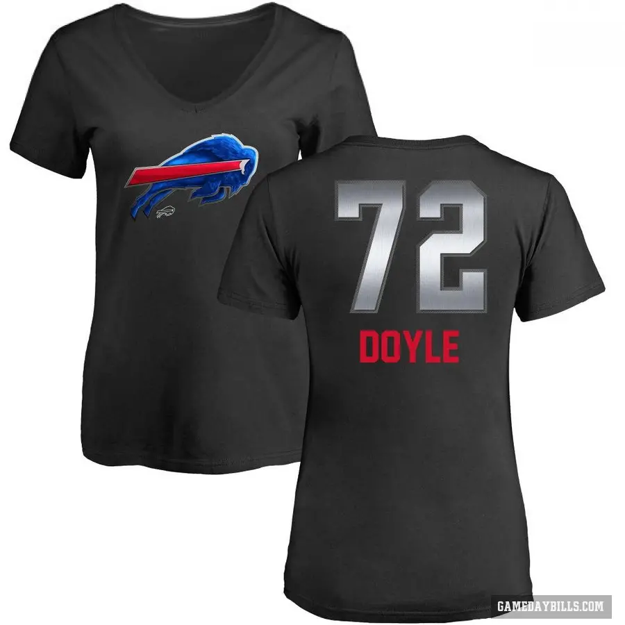 Women's ＃72 Tommy Doyle Buffalo Bills Black Midnight Mascot T-Shirt