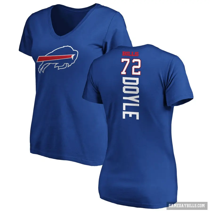 Women's ＃72 Tommy Doyle Buffalo Bills Royal Backer Slim Fit T-Shirt