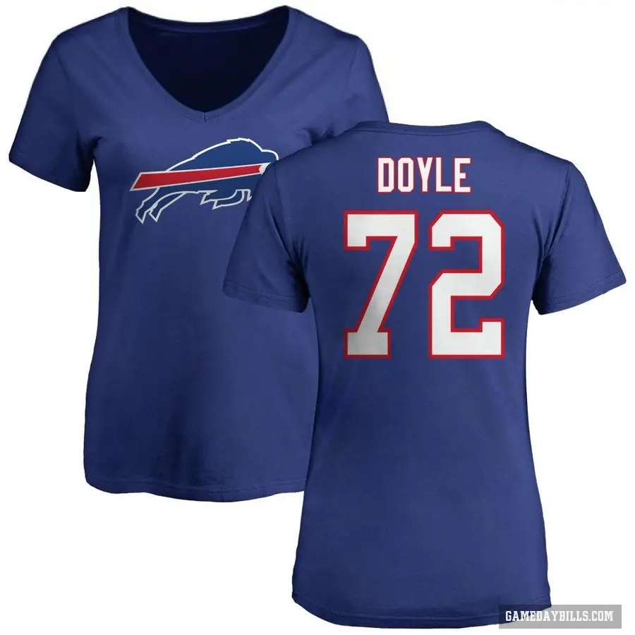 Women's ＃72 Tommy Doyle Buffalo Bills Royal Logo Slim Fit T-Shirt