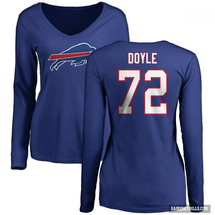 Women's ＃72 Tommy Doyle Buffalo Bills Royal Long Sleeve T-Shirt